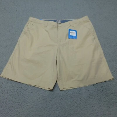 Шорты мужские Columbia 36 Chino бежевые плоские спереди 10 дюймов повседневные для гольфа на открытом воздухе новые с ценниками - Изображение 1 из 4