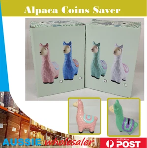 Colorful Alpaca Coins Money Box Saver Money Cash Tin AU bank - Picture 1 of 5