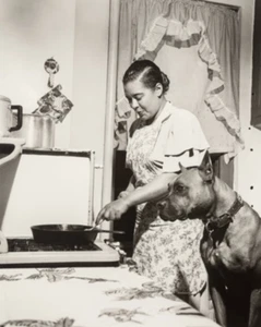 [HOLIDAY, Billie. (1915–1959)] Leonard, Herman.: Billie Holiday w"Mister", 1949 - Picture 1 of 2