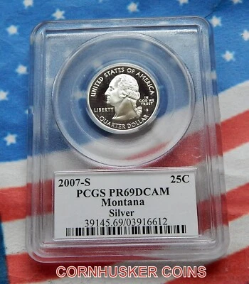 2003-S MONTANA SILVER WASHINGTON QUARTER PCGS PR69DCAM ~ DEEP MIRROR SURFACE - Image 1 of 2