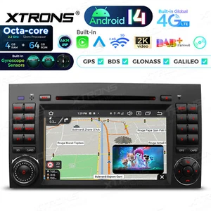 7" Android14 4+64GB Car DVD Stereo Radio GPS For Benz W245 W169 Sprinter W906 VW - Picture 1 of 24