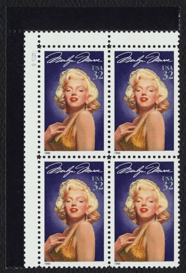 #2967 32c Marilyn Monroe, Plate Block [S112211 UL] Mint **ANY 5=FREE SHIPPING** - Image 1 of 1