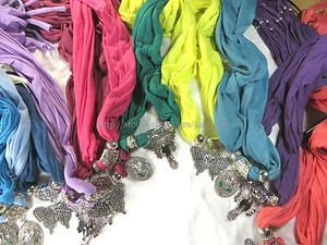6pcs Wholesale Scarves wholesale jewelry scarf necklace bulk lot - Picture 1 of 7