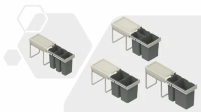 Recycle Bin Pull Out Kitchen Waste Bin SOFT CLOSE 300mm and 400mm unit by Rejs - Image 1 of 4