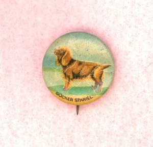 1930 ~ COCKER SPANIEL PERRO ~ GERAGHTY & CO. ~ PINBACK - Imagen 1 de 2