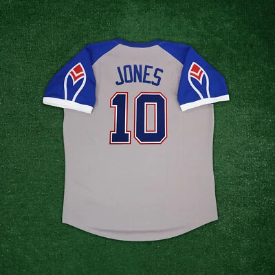 Chipper Jones 1978 Atlanta Braves Cooperstown Men's Grey Road Throwback Jersey - Image 1 of 4
