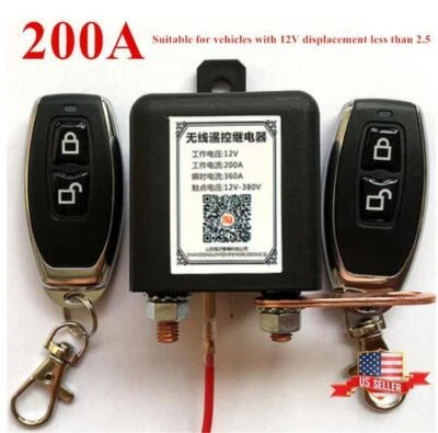 Wireless Remote Button 12V Car Hot Rod Battery Disconnect Relay Master Switch US - Image 1 of 4