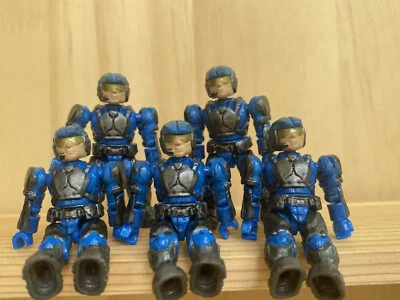 LOT OF 5PCS  HALO MEGA BLOKS blue UNSC SPARTAN Mini Figure Building figures #4 - Image 1 of 4