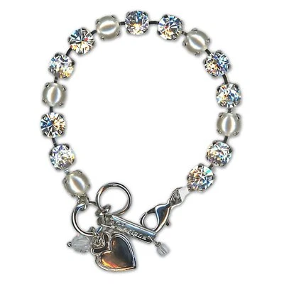 Bracelet by Mariana Woman Classy Pearl and Clear Swarovski Crystals - Image 1 of 4