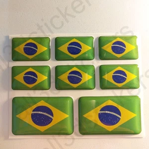 Autocollant Brésil Drapeau 3D Résine Adhésif Relief Autocollants Brésil Voiture  - Foto 1 di 3