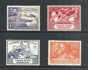 FALKLAND ISLAND DEPENDENCIES SCOTT 1L14 - 1L17 MVLH SET - 1949 U.P.U AUSGABE - Bild 1 von 2