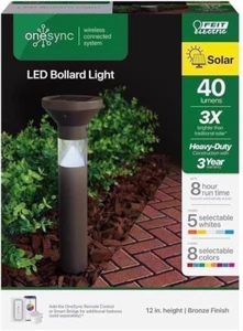 OneSync Landscape 40 Lumens Bronze Solar Integrated LED Outdoor Bollard Light - Picture 1 of 3