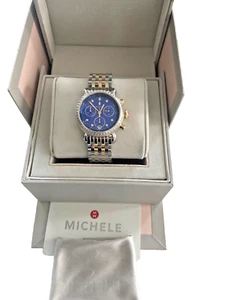 Nuevo Reloj Michele CSX 36 2 Tonos SS/YG Azul Esfera MOP Diamante - MWW03C000517 $2595 - Imagen 1 de 8