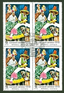 Carnival in Rio1970, Jumping Boy and Women- Brazil SC# 1150 FDC - -RHM C-662 - Picture 1 of 1