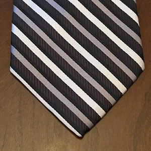 Stafford Essentials Black Gray 100% Polyester Men’s Neck Tie Made In China - Picture 1 of 9