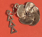 Lot Of 2 Tri delta Sorority Pansy  Charms Silver Vintage