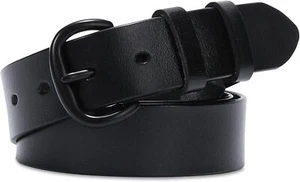 WHIPPY Women Leather Belt for Jeans Pants Dresses Black Ladies Waist Belt with P - Picture 1 of 20