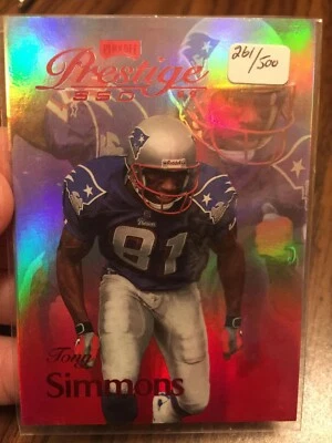 TONY SIMMONS 1999 PLAYOFF PRESTIGE SSD PATRIOTS INSERT /500! WISCONSIN BADGERS!! - Image 1 of 2