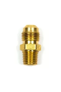 PHA14M: 3/8" MALE FLARE x 1/4" MALE MIP PIPE – PROPANE HOSE ADAPTER ENDS to Reg - Picture 1 of 2
