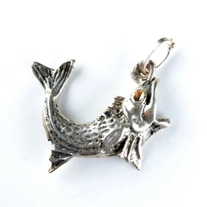 Vintage Charm Ciondolo in argento: Animali PESCE - Animals FISH - Picture 1 of 2