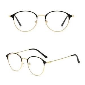 Mens Reading Glasses Metal Half Frame Optical Spring Loaded Gun Blue -1.0 ~ -4 - Picture 1 of 15