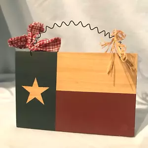Placa de pared bandera de Texas madera 2004 Texas Products colgador de alambre 4" x 6" $6,99 - Imagen 1 de 9