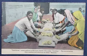 Postal de mujeres nativas de México de 1914 para hacer tortillas - Imagen 1 de 2