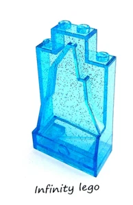 6 LEGO Glitter Trans-Light Blue Rock Panel 2x4x6 Frozen Disney Princess 47847 - Picture 1 of 3