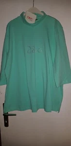 3/4 Arm Shirt Pullover mit Stehkragen Mint Glitzer Gr. XXL Neu - Bild 1 von 2