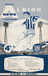 WEST BROMWICH ALBION v ARSENAL 1963/64 FA CUP 4TH ROUND - Picture 1 of 1