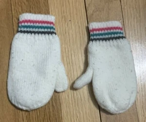 Säugling Kleinkinder rosa weiß gestreifte Fäustlinge Handschuhe Winter - 2-4T - Bild 1 von 3