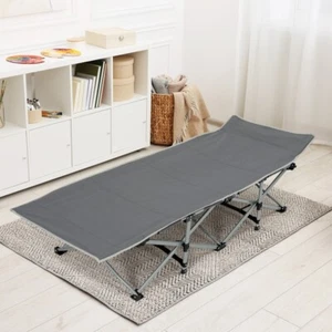 Feldbett 190cm Campingbett Bett Liege Gästebett Klappbett 250kg Faltbett Grau - Bild 1 von 13