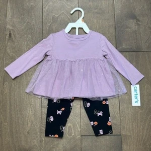 Carter's Baby Girl Halloween Tulle Top & Leggings Set, Size 12M - Picture 1 of 4