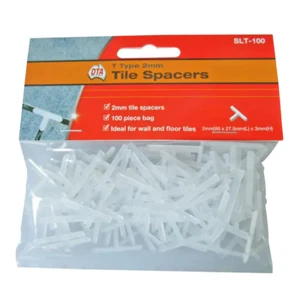 DTA T Type Tile Spacers 2mm 100Pcs SLT-100 - Picture 1 of 1
