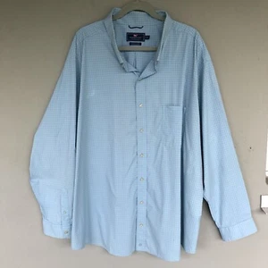 Vineyard Vines Performance Button Up Shirt Mens 4XB Blue Check Stretch - Picture 1 of 15