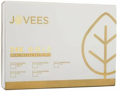 JOVEES MINI GOLD FACIAL KIT SET OF 5, RESTORES SOFTNESS AND RADIANCE, CLEANSES. - Image 1 of 3