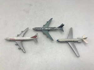 Lot of 3 Vintage Metal Diecast Passenger Jet Planes Boeing 747 x 2 + Air France  - Picture 1 of 9