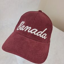 CANADA RED Corduoy Hudson's Bay Hat Strapback Baseball Cap Dad Trucker