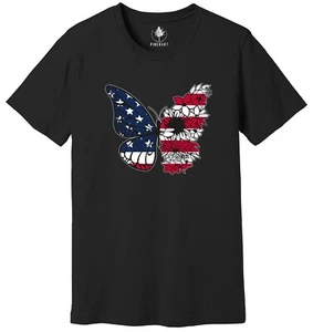 American Flag Butterfly Shirt, Patriotic Shirt, American Women Gift, Independenc - Picture 1 of 3