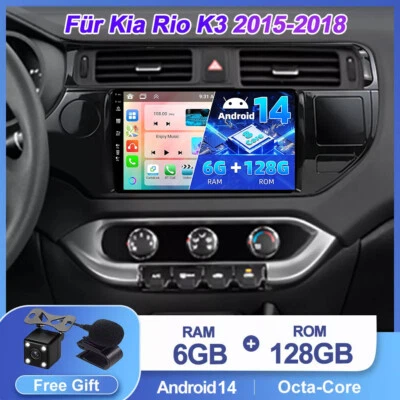 6G+128GB Autoradio Android 14 Für Kia Rio K3 2015-2018 Car Play GPS DAB+ 9" IPS - Bild 1 von 4
