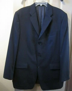 NUEVO SZ 42L CALVIN KLEIN HOMBRE NEGRO 3 BTN 100% LANA CHAQUETA BLAZER SPORT COAT NWOT - Imagen 1 de 11