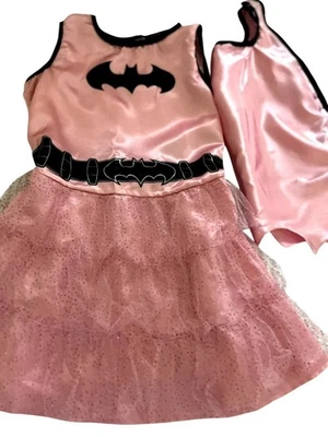 BATGIRL DC Comics Costume Dress with Cape Pink/Black  Size Girl Medium 10 12* - Image 1 of 4