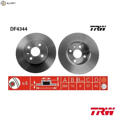 2x BRAKE DISC DF4344 FOR HOLDEN VAUXHALL ASTRA/Mk COMBO/II/TOUR MERIVA  OPEL - Image 1 of 4