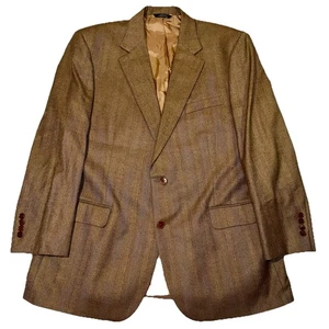 Chaqueta Blazer Brooks Brothers Saxxon Marrón Espiga 100% Lana 46 R - Imagen 1 de 11