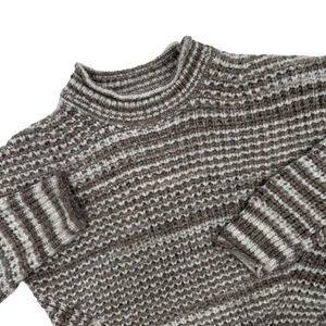 Rails Echo Strickpullover braun weiß gestreift Wolle Alpaka Mischung Stehkragen Small - Bild 1 von 7