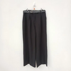 Karen Millen High Waisted Wide Leg Trousers Size 14 Womens Black NWT FLT-FPL - Picture 1 of 7