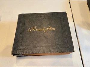 VINTAGE DECCA 24 SLEEVE 45 RPM RECORD STORAGE ALBUM BLACK W/ 24 RECORDS - Picture 1 of 9