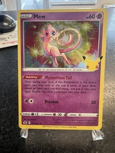 Mew # 011/025 Holo Rare 2021 Pokemon Card Celebrations 25th Anniversary LP - Picture 1 of 2