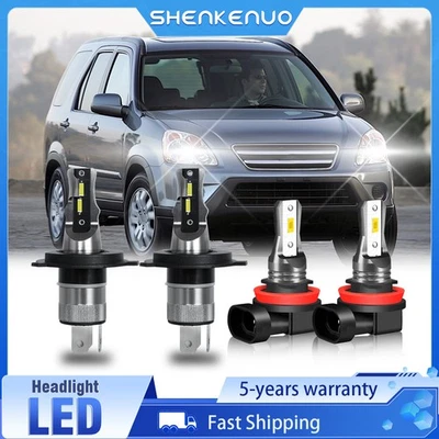 4x faros LED de haz alto bajo bombillas antiniebla H4+H11 para Honda CR-V 2007-2014 Foto 1 de 4