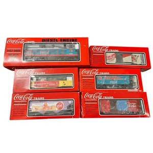 Lote de tren calibre K-Line Coca-Cola O/027 motor MP-15 7 piezas + vagones para todas las estaciones - Imagen 1 de 14